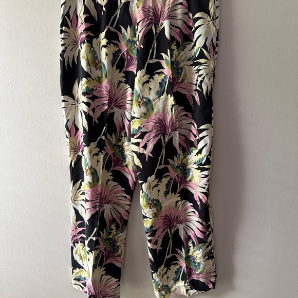 Tommy Bahama Hawaiian Coastal Gardens Beach, Stretch Silk Blend Crop Pants 14 - Picture 4 of 6